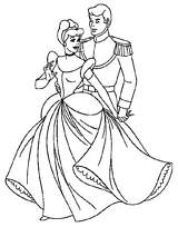 coloriage cendrillon et le prince charmant dansent